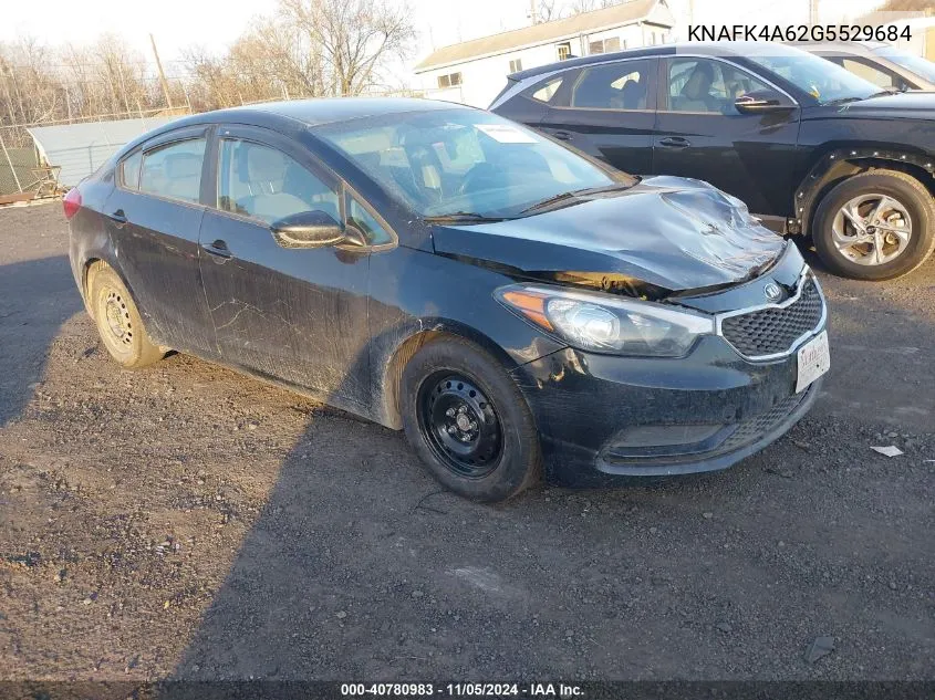 2016 Kia Forte Lx VIN: KNAFK4A62G5529684 Lot: 40780983