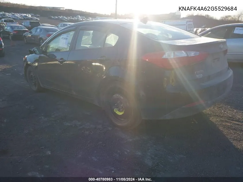 2016 Kia Forte Lx VIN: KNAFK4A62G5529684 Lot: 40780983