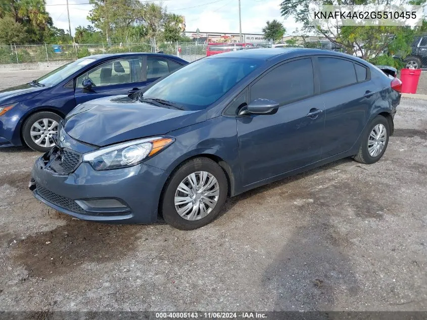 2016 Kia Forte Lx VIN: KNAFK4A62G5510455 Lot: 40805143