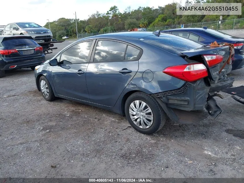 2016 Kia Forte Lx VIN: KNAFK4A62G5510455 Lot: 40805143