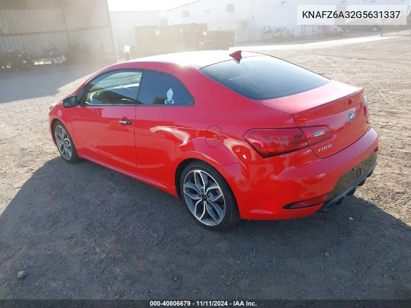 2016 Kia Forte Koup Sx VIN: KNAFZ6A32G5631337 Lot: 40806679