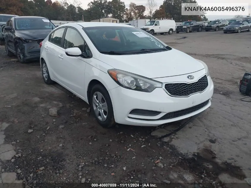 2016 Kia Forte Lx VIN: KNAFK4A60G5496376 Lot: 40807859