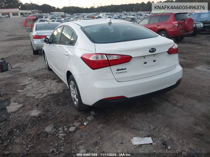 2016 Kia Forte Lx VIN: KNAFK4A60G5496376 Lot: 40807859