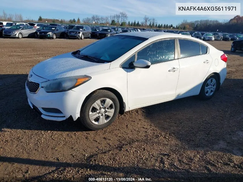 2016 Kia Forte Lx VIN: KNAFK4A6XG5611971 Lot: 40813120