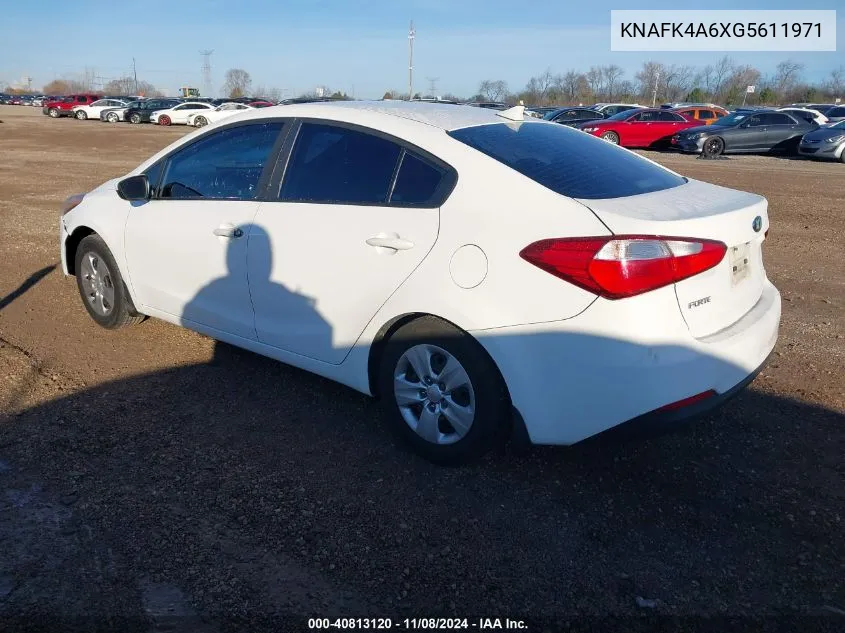 2016 Kia Forte Lx VIN: KNAFK4A6XG5611971 Lot: 40813120