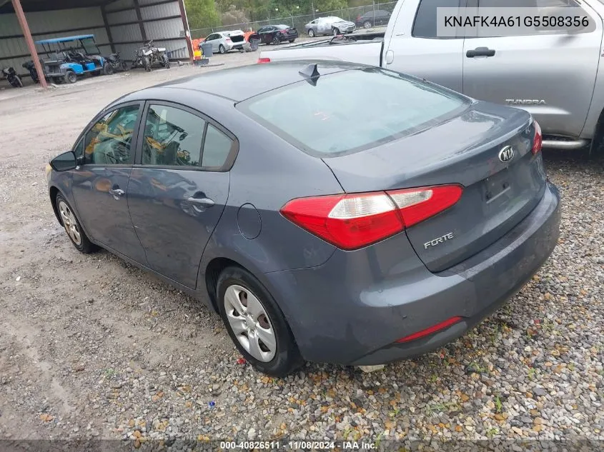 2016 Kia Forte Lx VIN: KNAFK4A61G5508356 Lot: 40826511