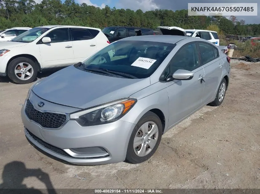 2016 Kia Forte Lx VIN: KNAFK4A67G5507485 Lot: 40829154