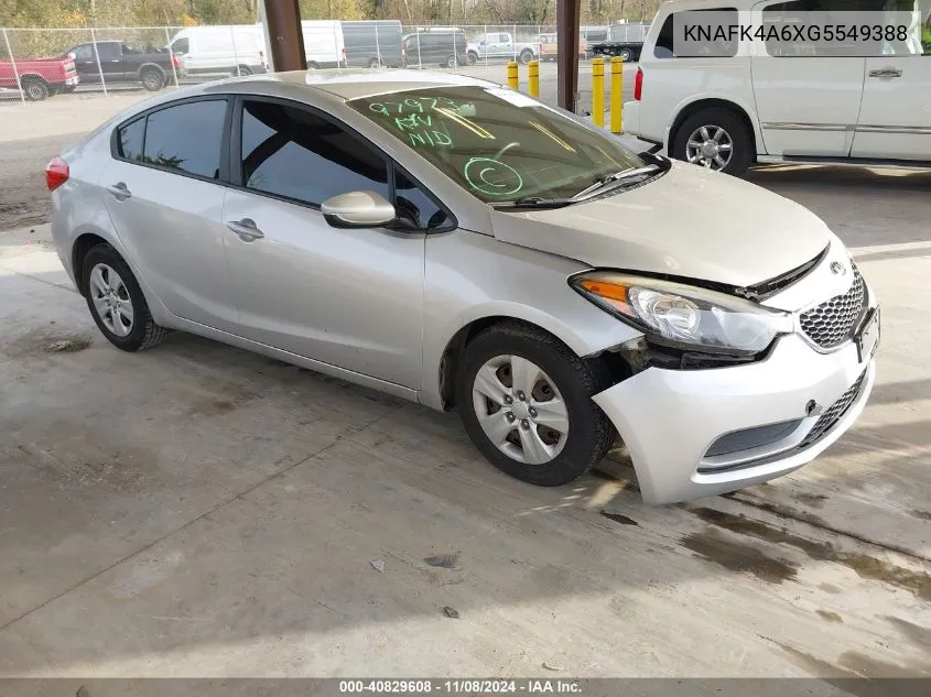 2016 Kia Forte Lx VIN: KNAFK4A6XG5549388 Lot: 40829608