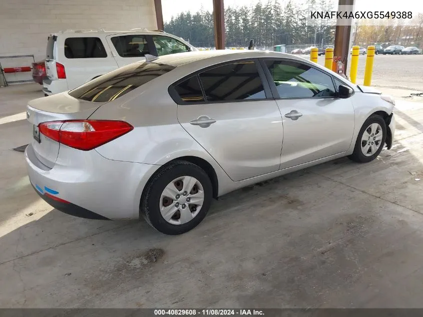 2016 Kia Forte Lx VIN: KNAFK4A6XG5549388 Lot: 40829608