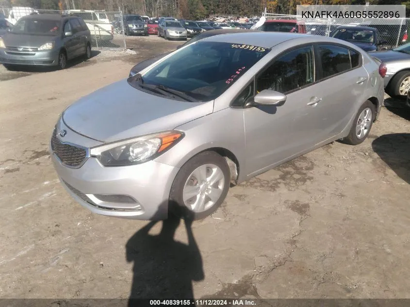 2016 Kia Forte Lx VIN: KNAFK4A60G5552896 Lot: 40839155