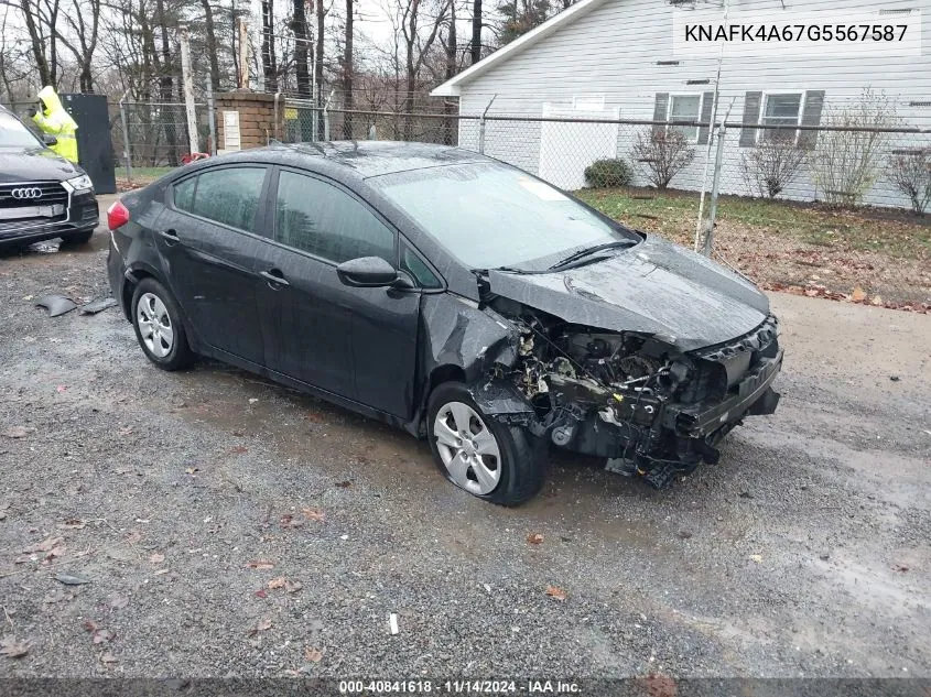 2016 Kia Forte Lx VIN: KNAFK4A67G5567587 Lot: 40841618