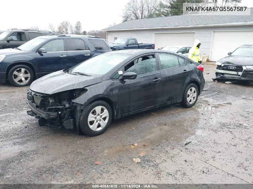 2016 Kia Forte Lx VIN: KNAFK4A67G5567587 Lot: 40841618