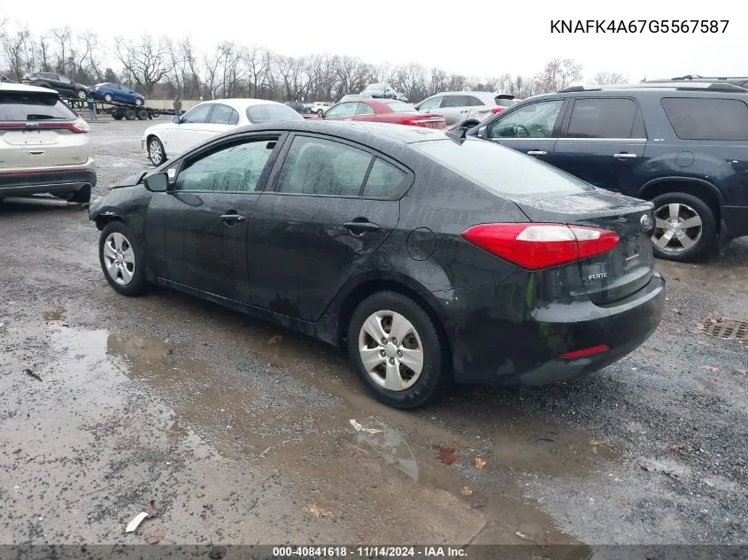 2016 Kia Forte Lx VIN: KNAFK4A67G5567587 Lot: 40841618