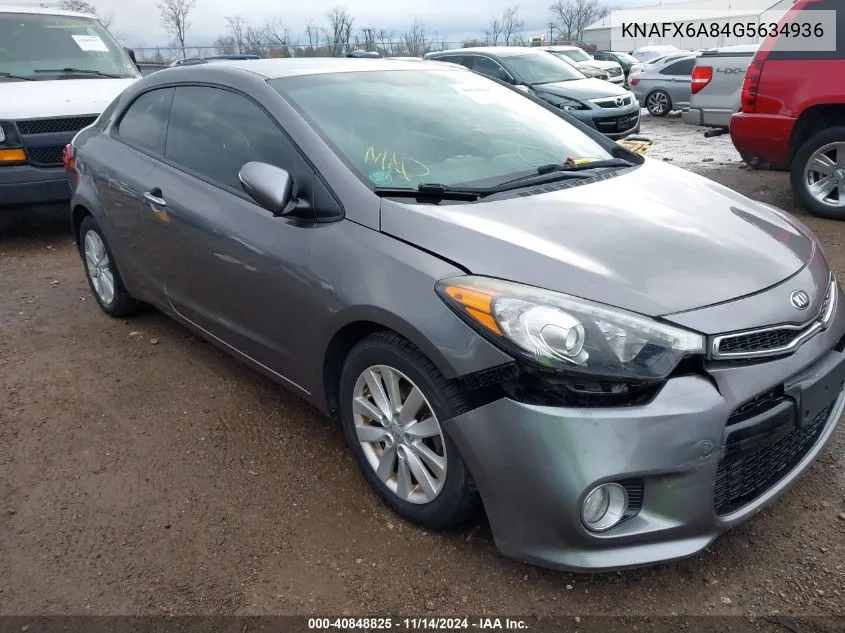 2016 Kia Forte Koup Ex VIN: KNAFX6A84G5634936 Lot: 40848825