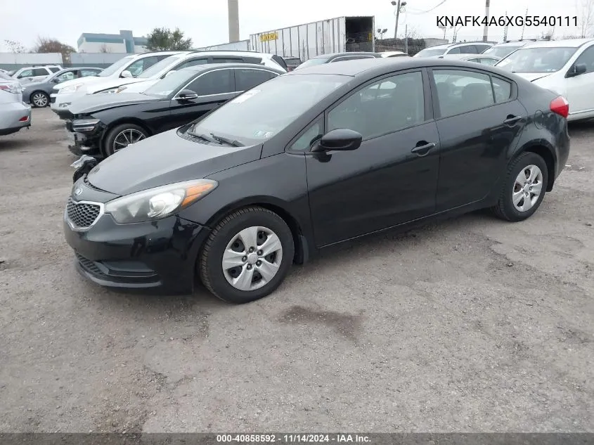 2016 Kia Forte Lx VIN: KNAFK4A6XG5540111 Lot: 40858592