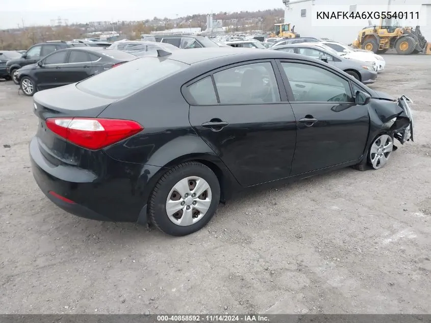 2016 Kia Forte Lx VIN: KNAFK4A6XG5540111 Lot: 40858592