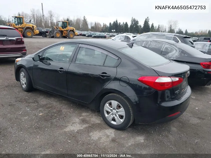 2016 Kia Forte Lx VIN: KNAFK4A65G5472753 Lot: 40865704