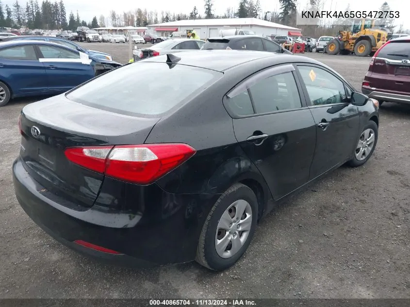 2016 Kia Forte Lx VIN: KNAFK4A65G5472753 Lot: 40865704