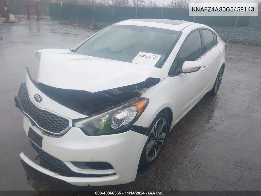 2016 Kia Forte Ex VIN: KNAFZ4A80G5458143 Lot: 40866565