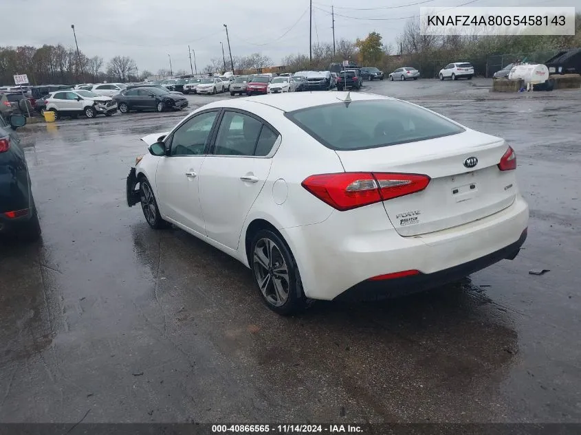 2016 Kia Forte Ex VIN: KNAFZ4A80G5458143 Lot: 40866565