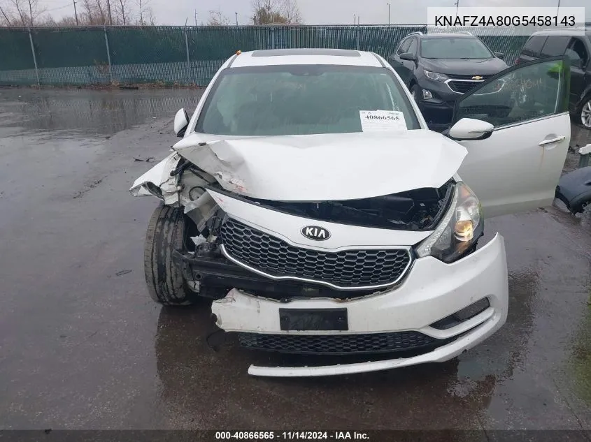 2016 Kia Forte Ex VIN: KNAFZ4A80G5458143 Lot: 40866565