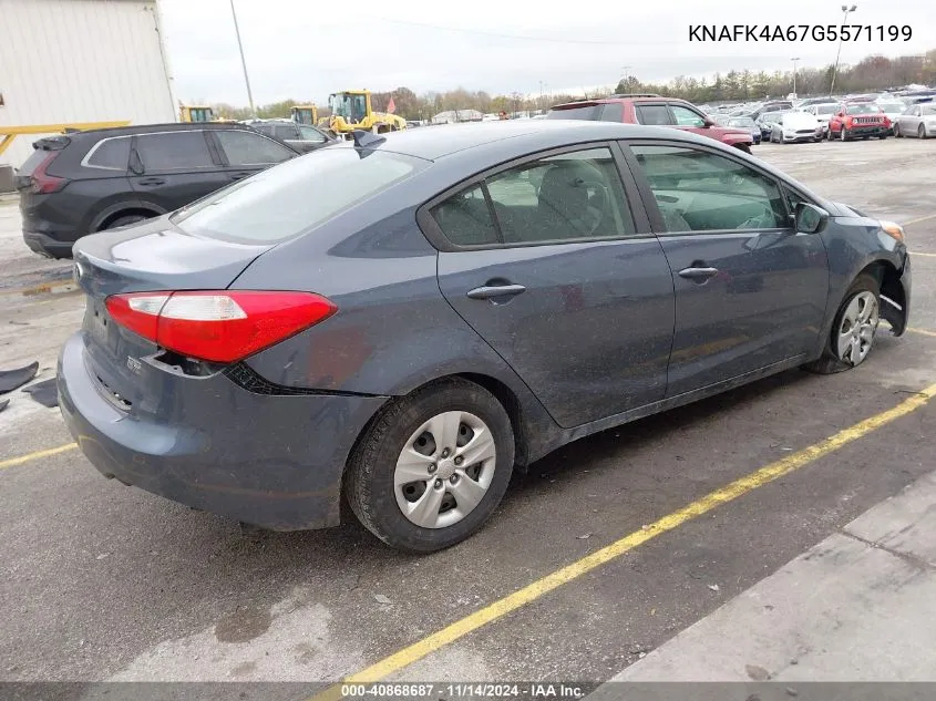 2016 Kia Forte Lx VIN: KNAFK4A67G5571199 Lot: 40868687