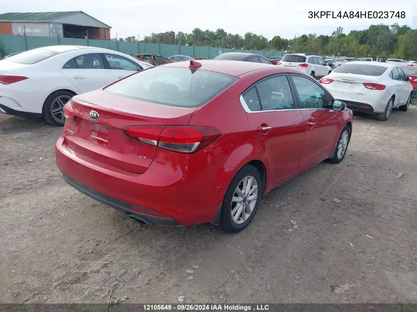 2017 Kia Forte VIN: 3KPFL4A84HE023748 Lot: 12105649