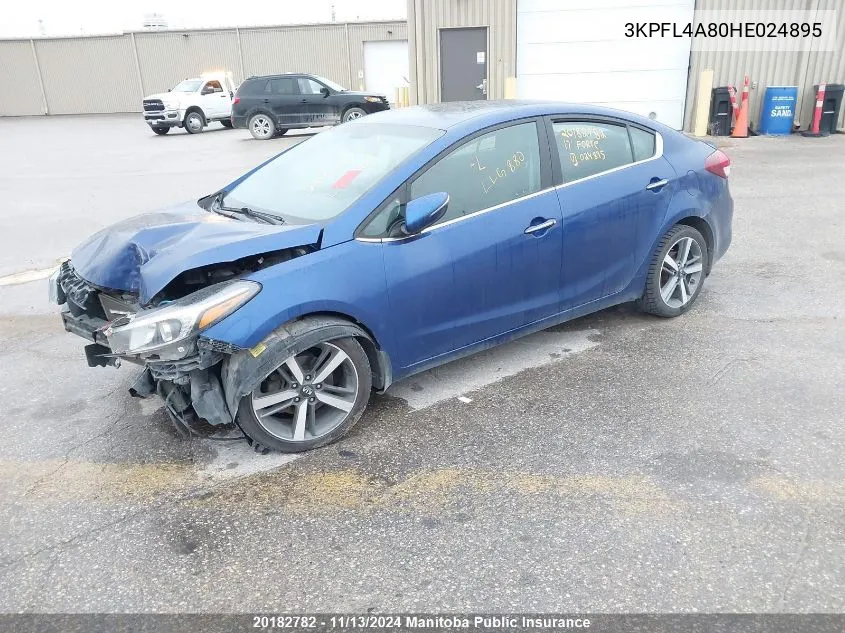 2017 Kia Forte Ex VIN: 3KPFL4A80HE024895 Lot: 20182782