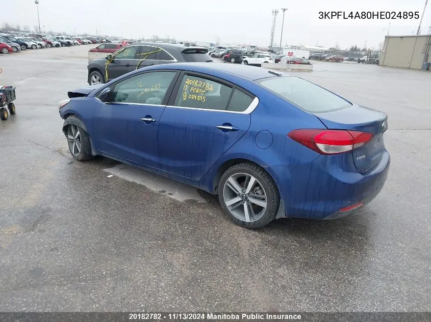 2017 Kia Forte Ex VIN: 3KPFL4A80HE024895 Lot: 20182782