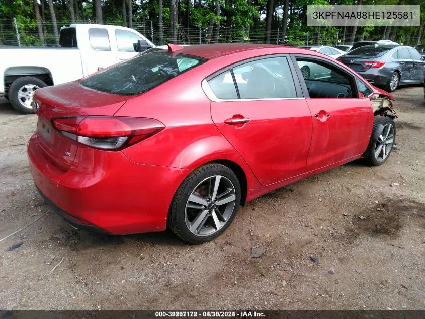 2017 Kia Forte Ex VIN: 3KPFN4A88HE125581 Lot: 39297172