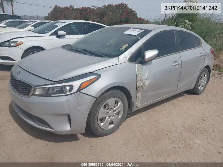 2017 Kia Forte Lx VIN: 3KPFK4A70HE141242 Lot: 39560710