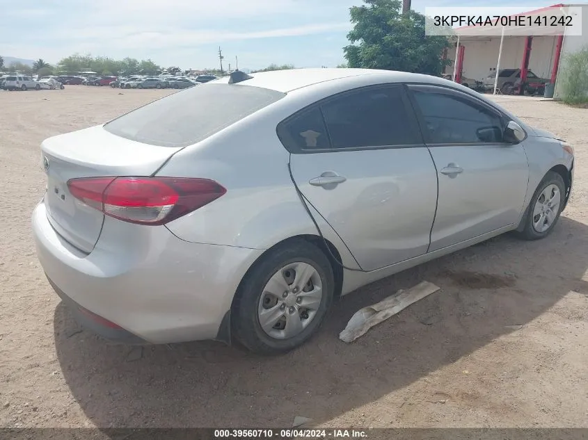 2017 Kia Forte Lx VIN: 3KPFK4A70HE141242 Lot: 39560710