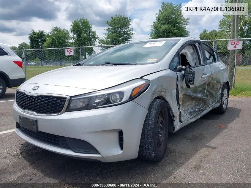 2017 Kia Forte Lx VIN: 3KPFK4A70HE136803 Lot: 39609608