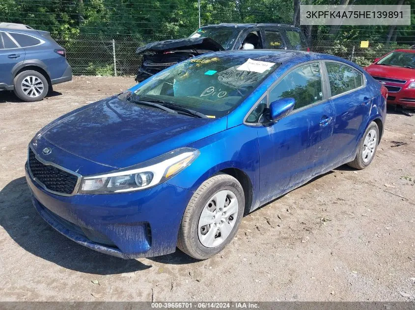 2017 Kia Forte Lx VIN: 3KPFK4A75HE139891 Lot: 39656701