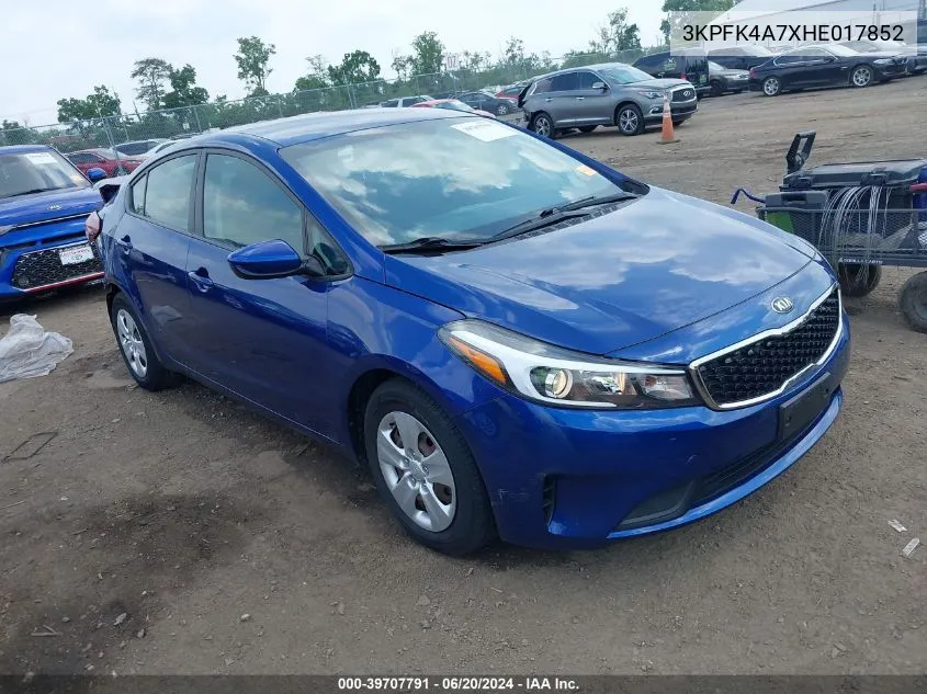 3KPFK4A7XHE017852 2017 Kia Forte Lx