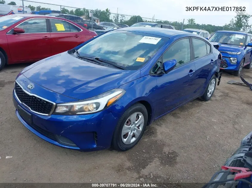 3KPFK4A7XHE017852 2017 Kia Forte Lx