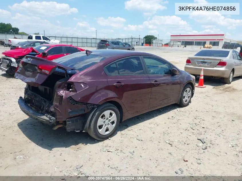 2017 Kia Forte Lx VIN: 3KPFK4A76HE074856 Lot: 39747564