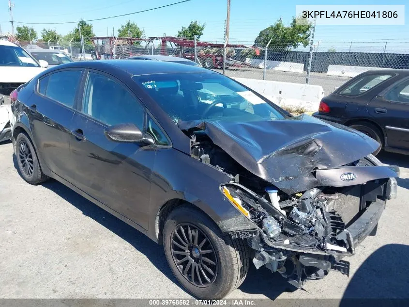 2017 Kia Forte Lx VIN: 3KPFL4A76HE041806 Lot: 39768582