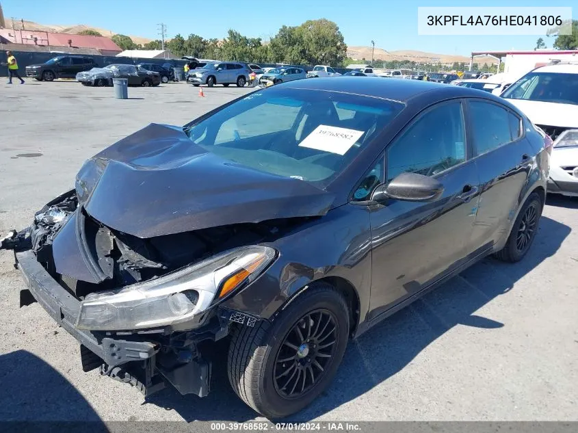 2017 Kia Forte Lx VIN: 3KPFL4A76HE041806 Lot: 39768582