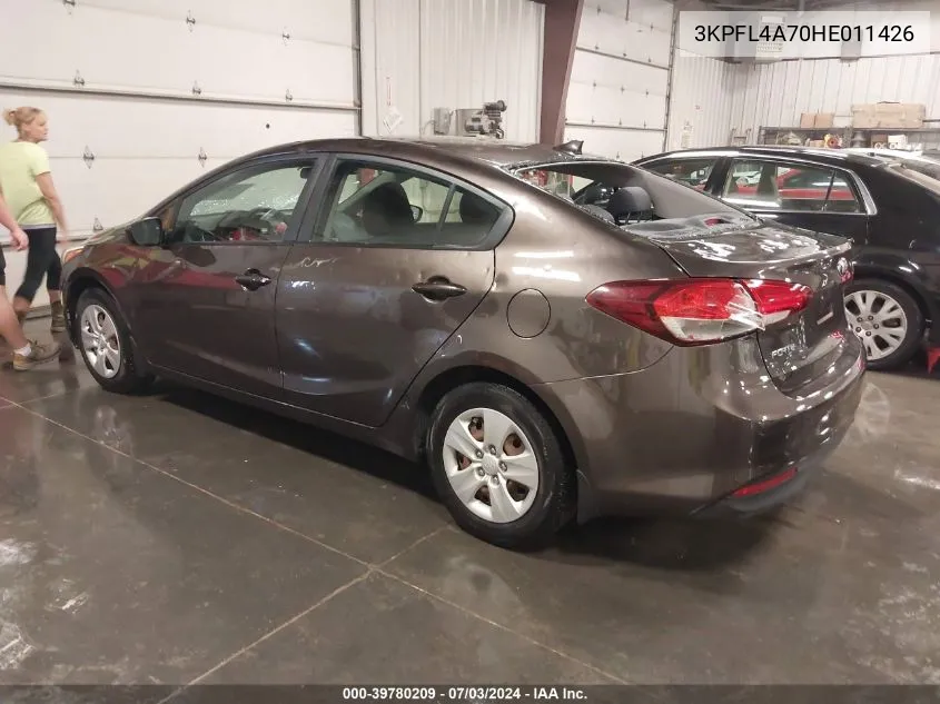 2017 Kia Forte Lx VIN: 3KPFL4A70HE011426 Lot: 39780209