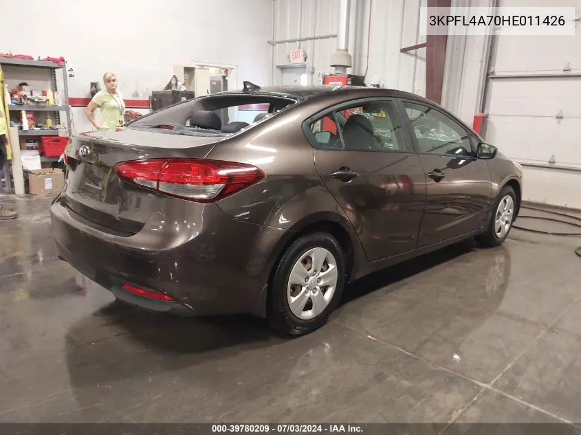 2017 Kia Forte Lx VIN: 3KPFL4A70HE011426 Lot: 39780209