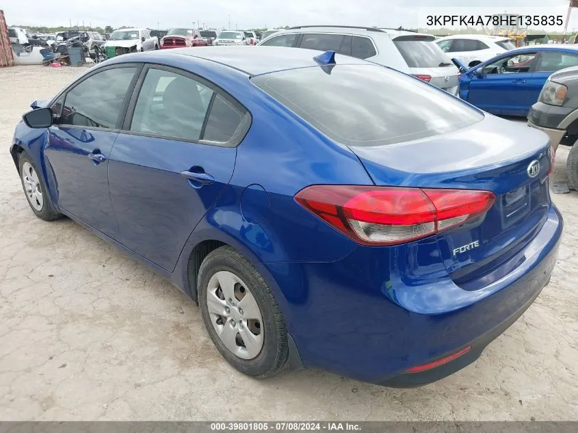 3KPFK4A78HE135835 2017 Kia Forte Lx