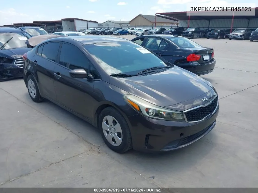 2017 Kia Forte Lx VIN: 3KPFK4A73HE045525 Lot: 39847519