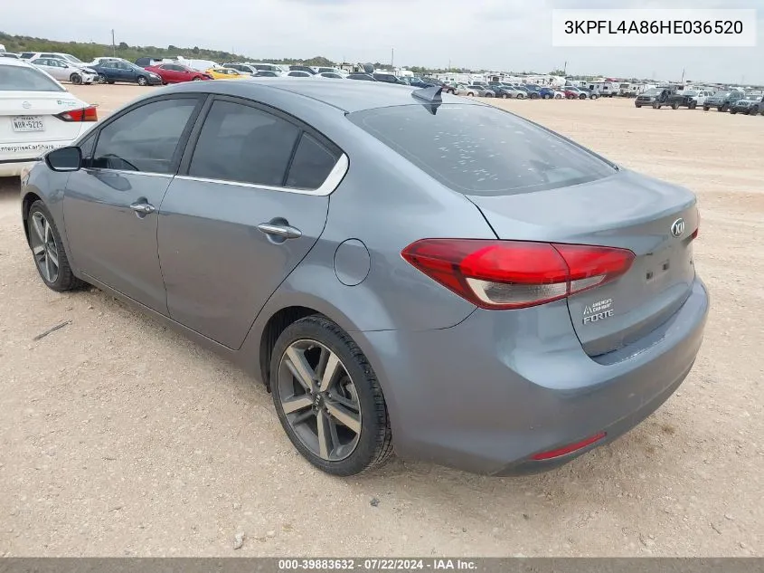 2017 Kia Forte Ex VIN: 3KPFL4A86HE036520 Lot: 39883632