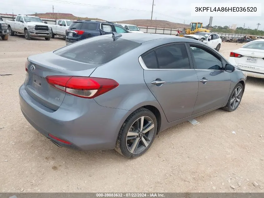 2017 Kia Forte Ex VIN: 3KPFL4A86HE036520 Lot: 39883632