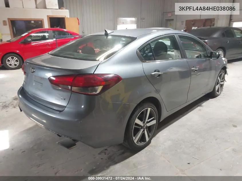 2017 Kia Forte Ex VIN: 3KPFL4A84HE038086 Lot: 39931472