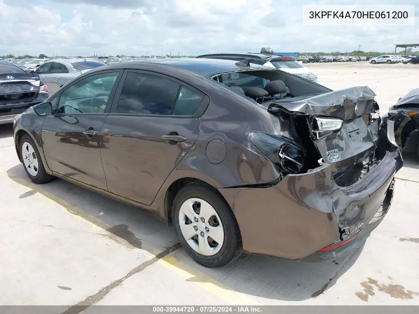 2017 Kia Forte Lx VIN: 3KPFK4A70HE061200 Lot: 39944720