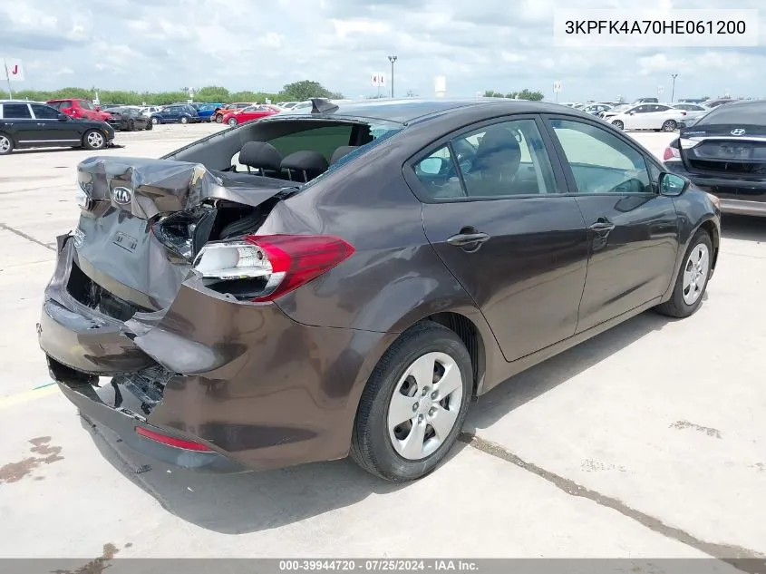 2017 Kia Forte Lx VIN: 3KPFK4A70HE061200 Lot: 39944720