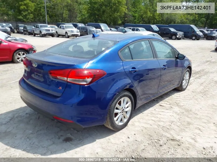 2017 Kia Forte S VIN: 3KPFL4A73HE142401 Lot: 39967319