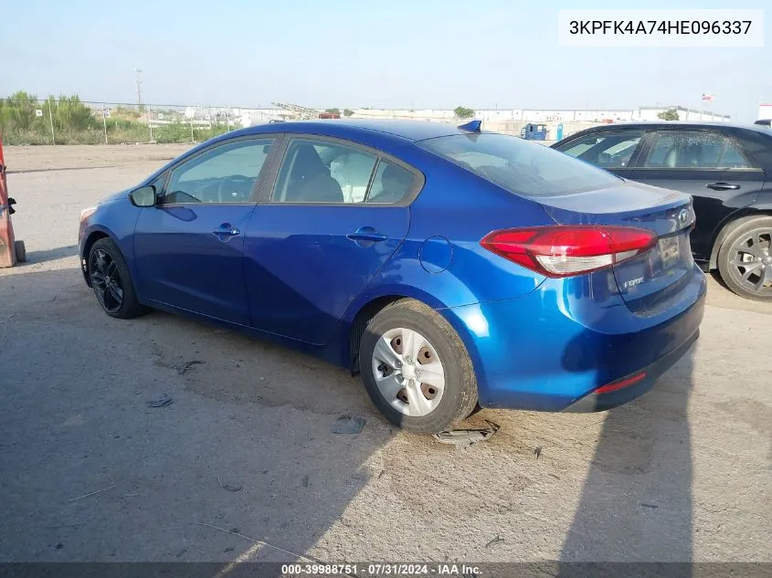 2017 Kia Forte Lx VIN: 3KPFK4A74HE096337 Lot: 39988751